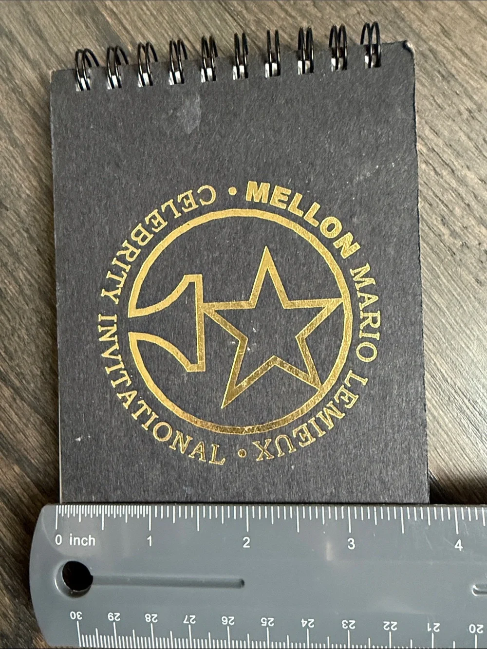 Mellon Mario Lemieux Celebrity Invitational Gold Logo Spiral Notebook - Black